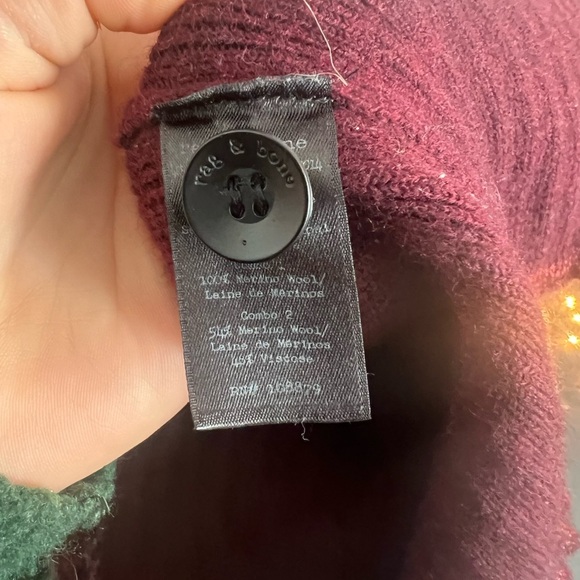 Rag & Bone 'Kristin' Ribbed Knit Long Cardigan, Navy/Burgundy, S - Picture 6 of 6